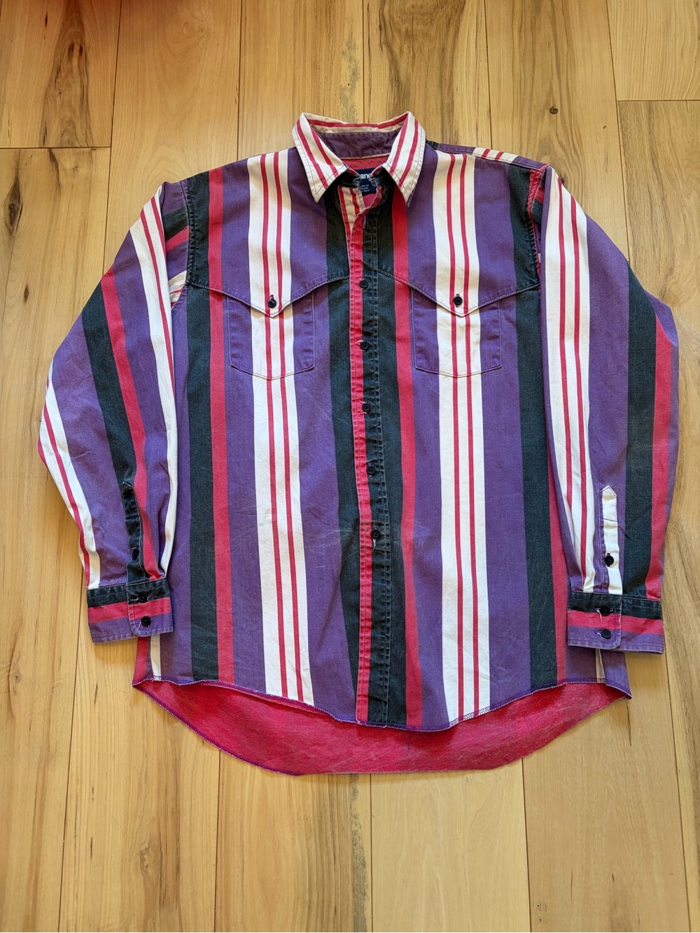 Vintage Wrangler Brushpopper Western Snap Shirt Men’s XL (17-35) Muti color
